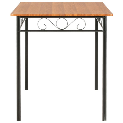 vidaXL 7 Piece Dining Set MDF and Steel Brown