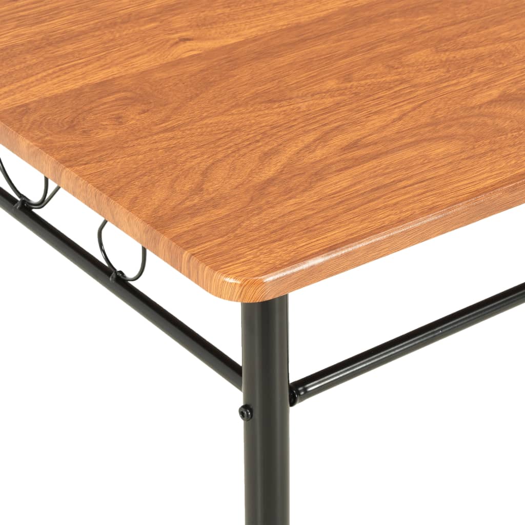 vidaXL 7 Piece Dining Set MDF and Steel Brown