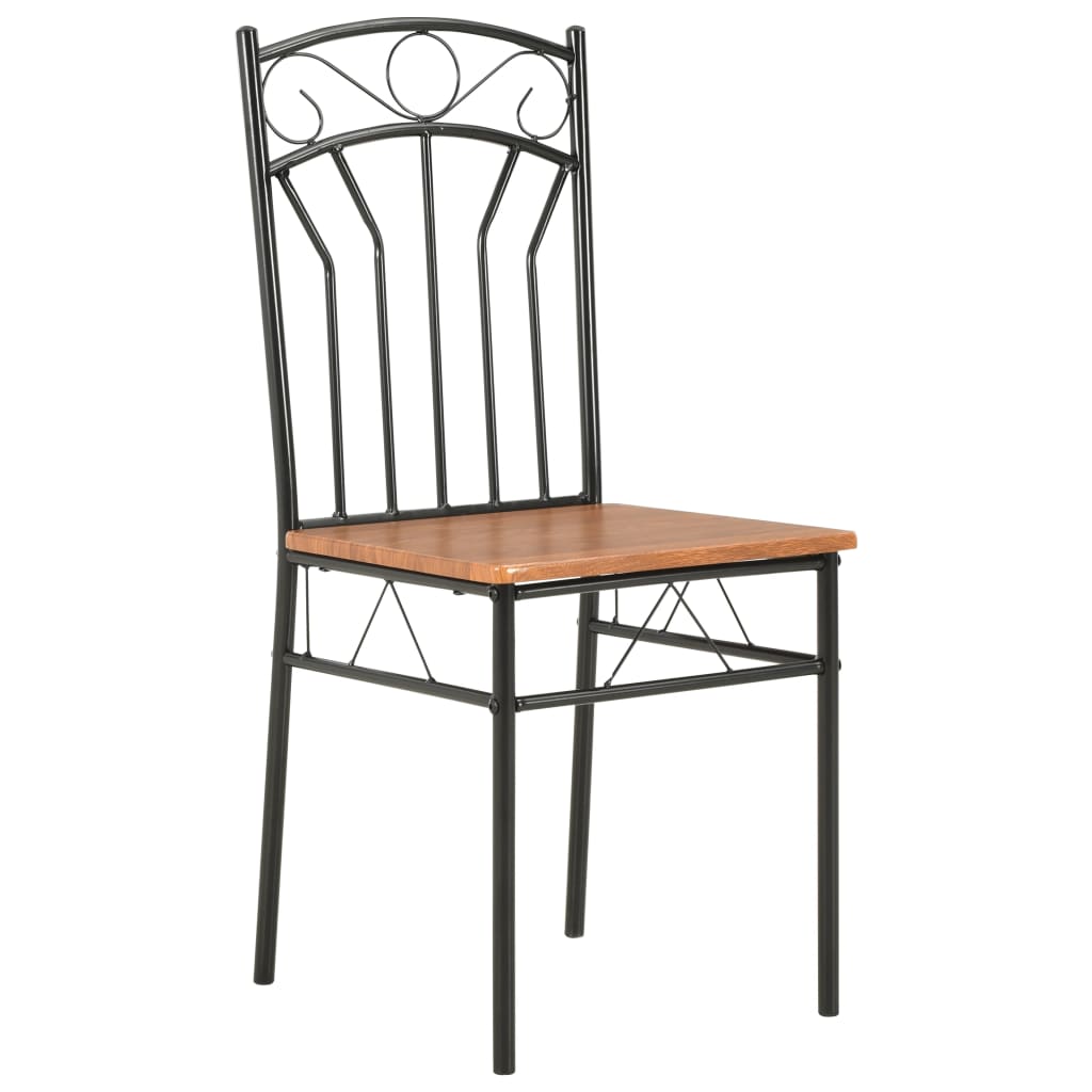 vidaXL 7 Piece Dining Set MDF and Steel Brown