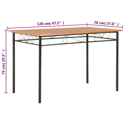 vidaXL Dining Table Brown 120x70x75 cm MDF