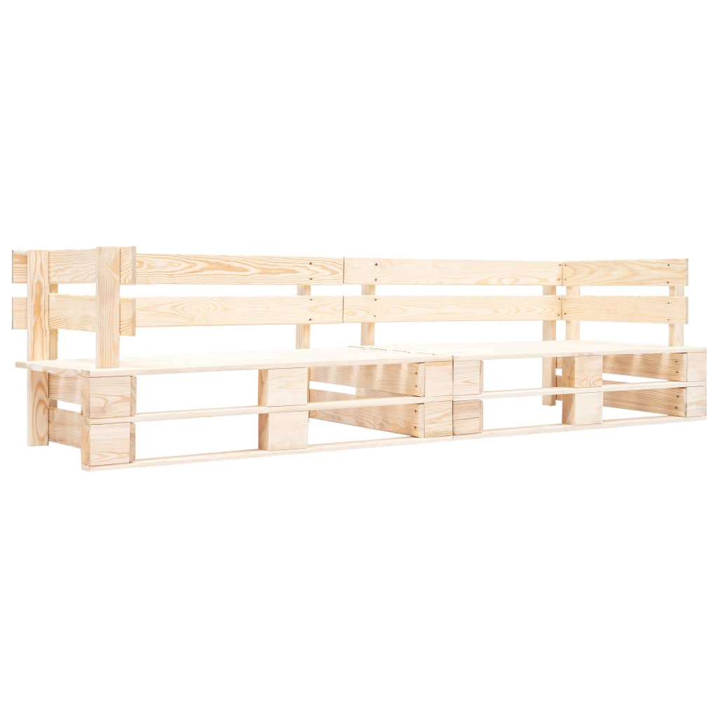 vidaXL Pallet Bench | Natural Wood | Impregnated pinewood | 220 cm | Durable