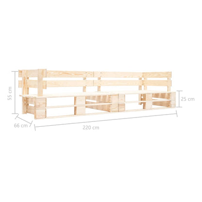 vidaXL Pallet Bench | Natural Wood | Impregnated pinewood | 220 cm | Durable
