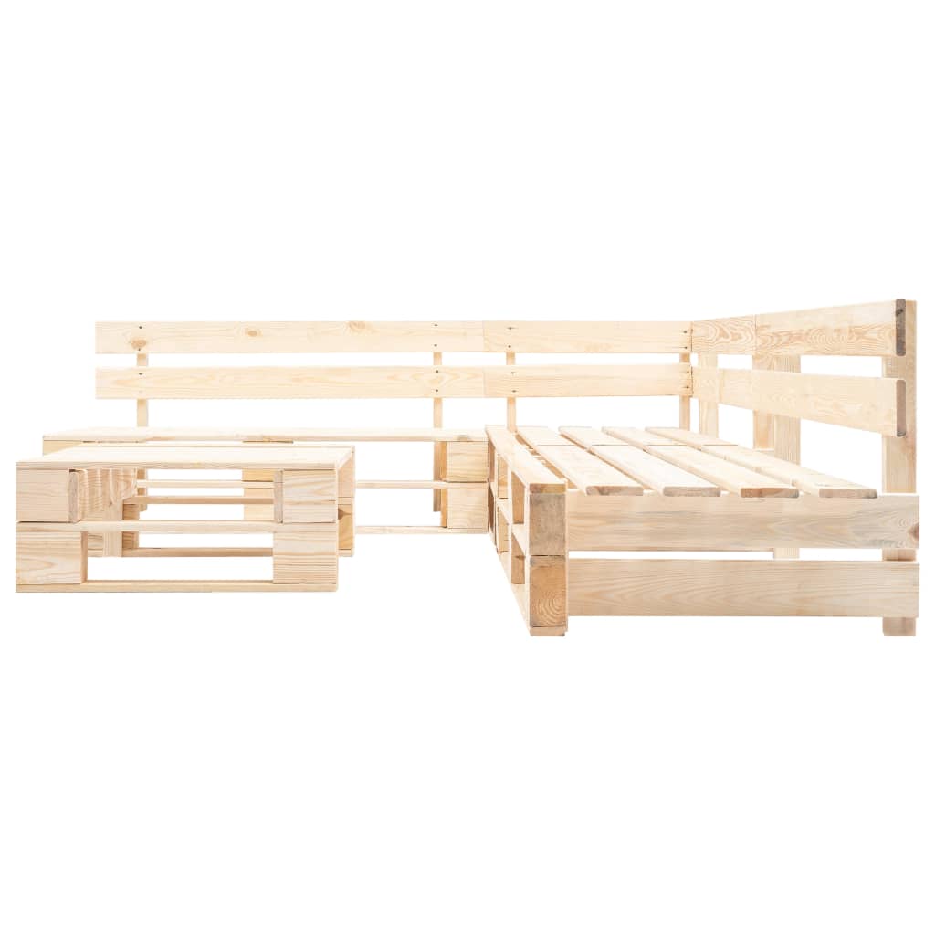 vidaXL Garden Lounge Set | Natural wood | Impregnated pinewood | Large | Modular