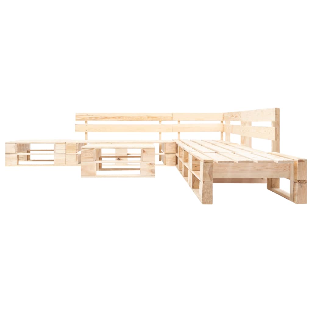 vidaXL Garden Lounge Set | Natural Wood | Impregnated Pinewood | 6 Piece Set