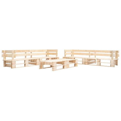 vidaXL Garden Lounge Set | Natural wood shade | Treated pinewood | Large