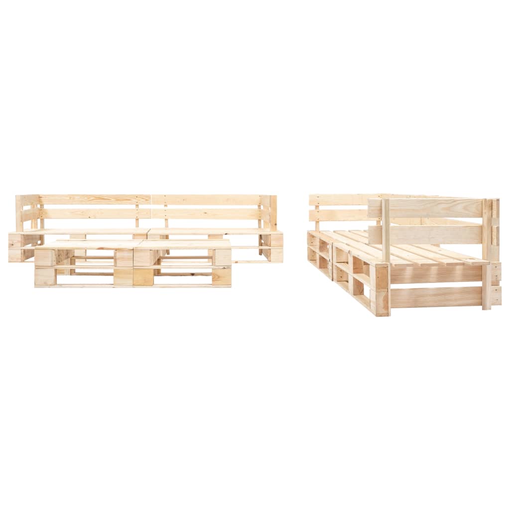 vidaXL Garden Lounge Set | Natural wood shade | Treated pinewood | Large