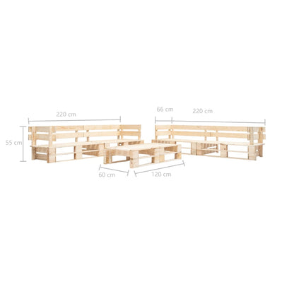 vidaXL Garden Lounge Set | Natural wood shade | Treated pinewood | Large