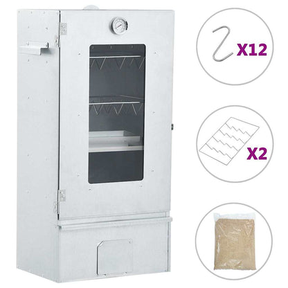 46528 vidaXL BBQ Oven Smoker with 1kg Wood Chips 44,5x29x83 cm