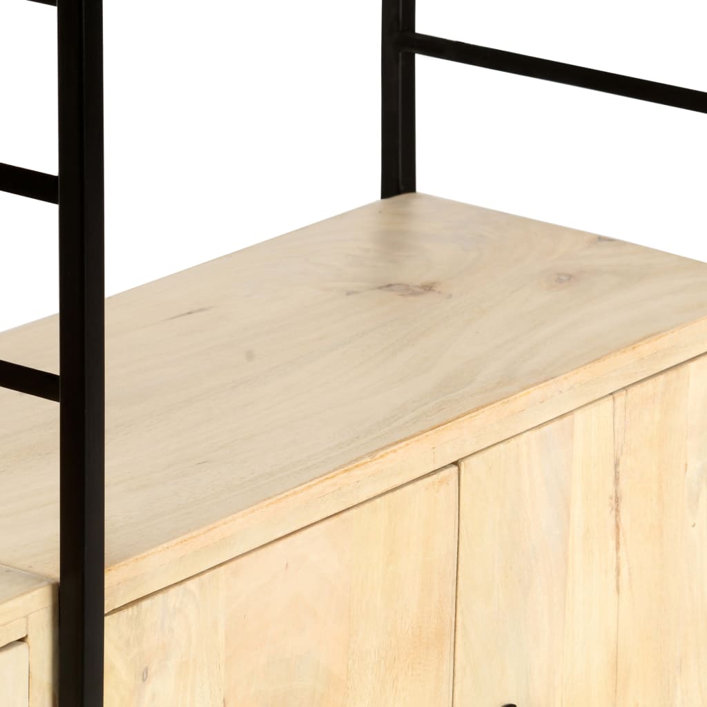 vidaXL 4-Tier Bookcase 124x30x180 cm Solid Mango Wood