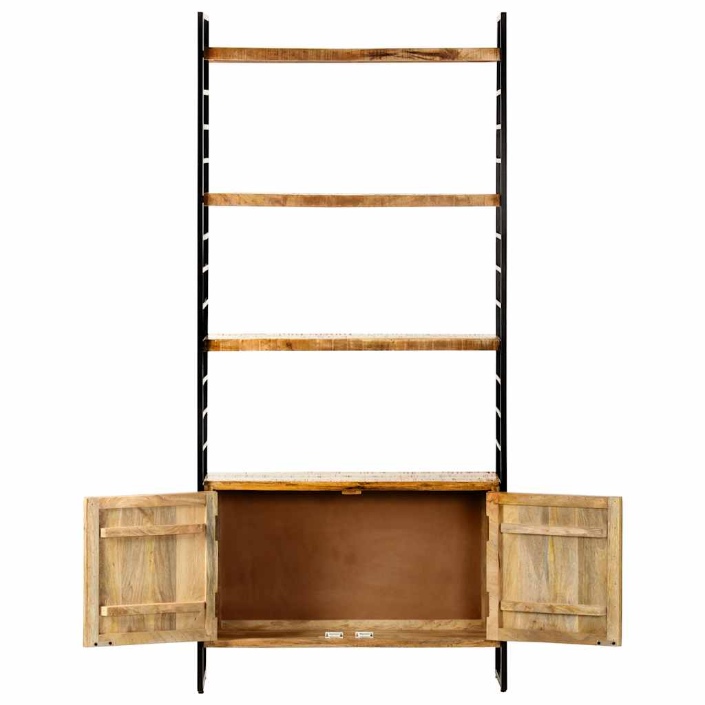 vidaXL 4-Tier Bookcase 80x30x180 cm Rough Mango Wood