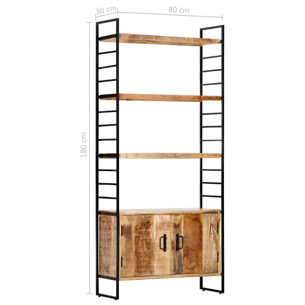 vidaXL 4-Tier Bookcase 80x30x180 cm Rough Mango Wood