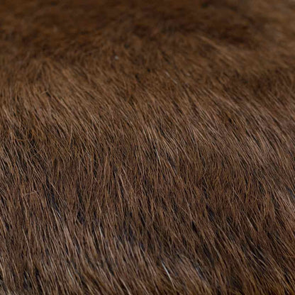 285206 vidaXL Stool Goatskin Leather and Solid Teak Wood