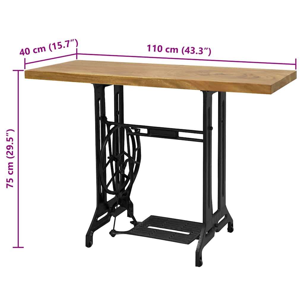 vidaXL Sewing Machine Console Table 110x40x75 cm