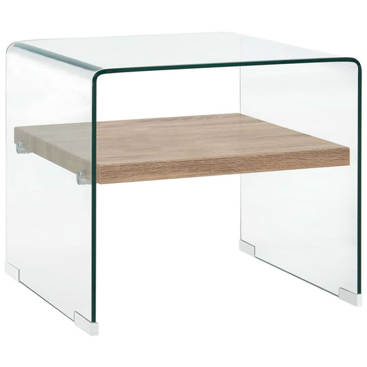 vidaXL Coffee Table Clear 50x50x45 cm Tempered Glass