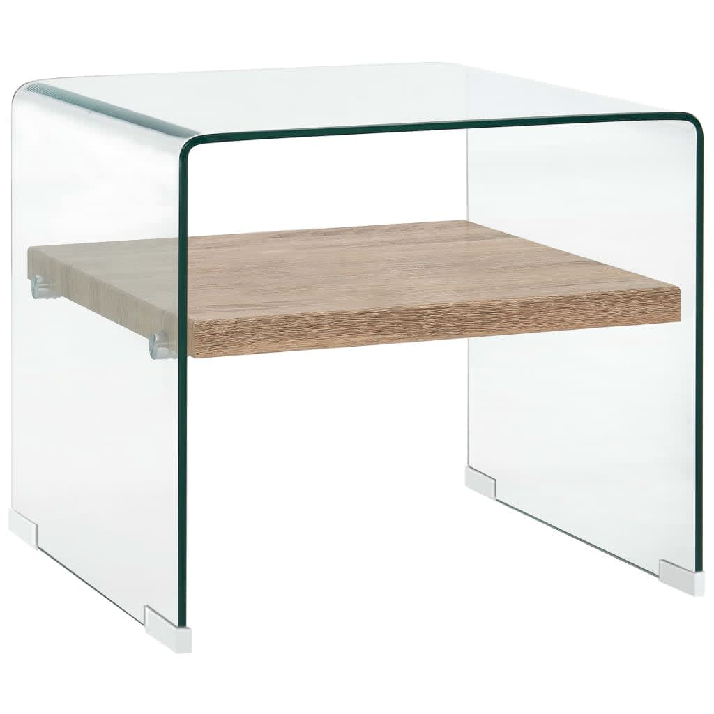284742 vidaXL Coffee Table Clear 50x50x45 cm Tempered Glass