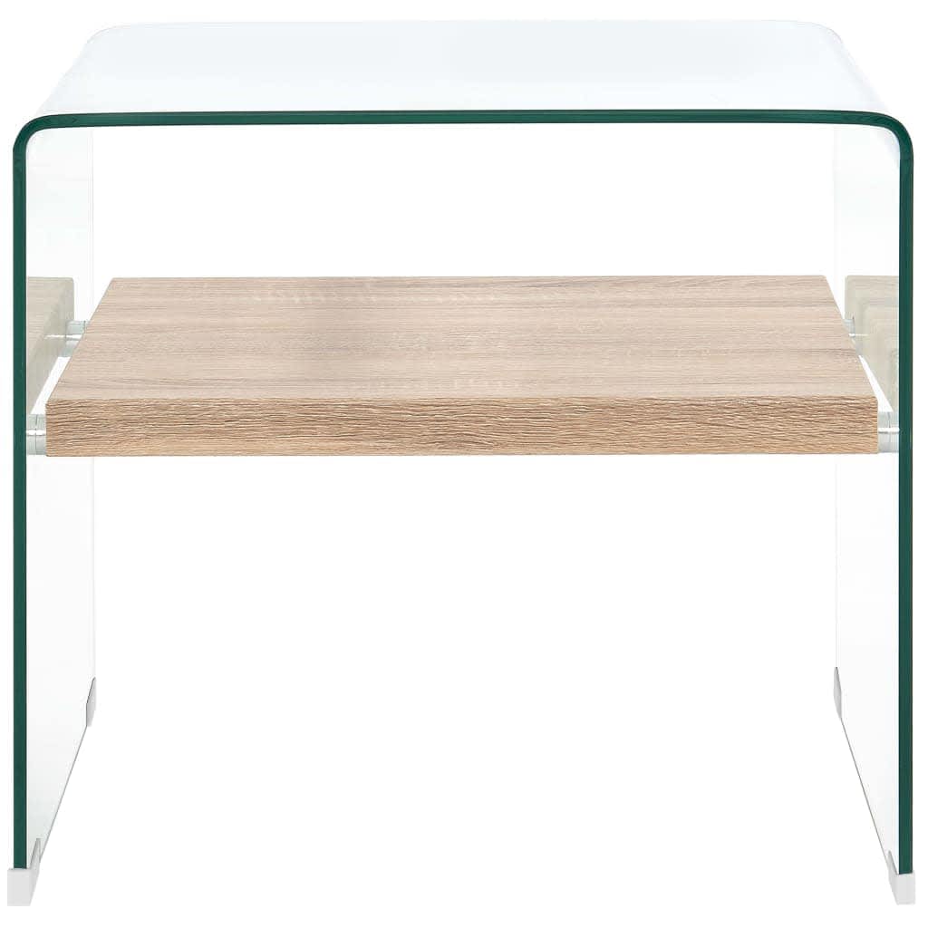 vidaXL Coffee Table Clear 50x50x45 cm Tempered Glass
