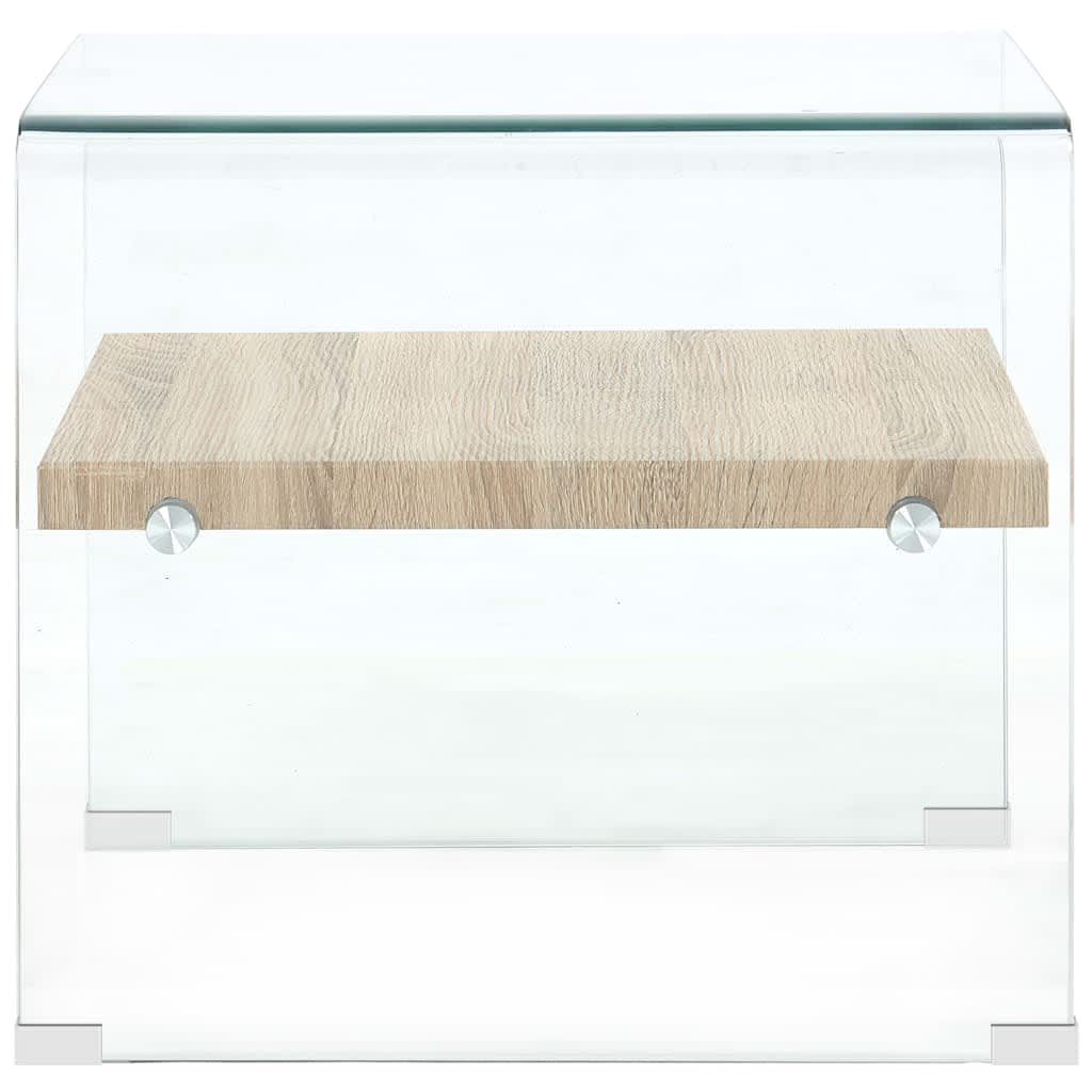 vidaXL Coffee Table Clear 50x50x45 cm Tempered Glass