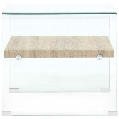vidaXL Coffee Table Clear 50x50x45 cm Tempered Glass
