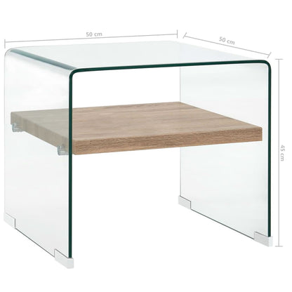 284742 vidaXL Coffee Table Clear 50x50x45 cm Tempered Glass