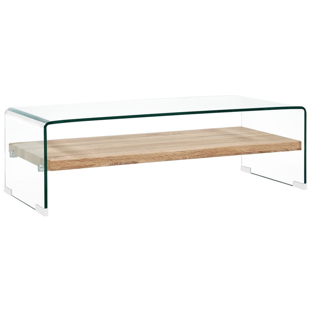 vidaXL Coffee Table Clear 98x45x31 cm Tempered Glass