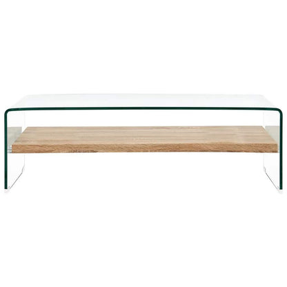 284743 vidaXL Coffee Table Clear 98x45x31 cm Tempered Glass