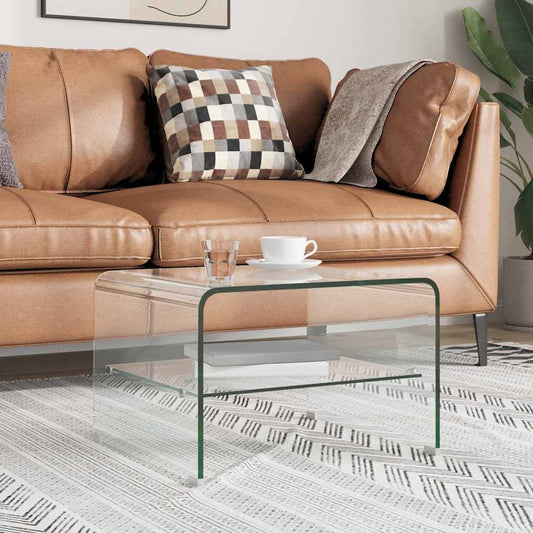 vidaXL Coffee Table | Clear | Tempered safety glass | Compact | Coffee Table