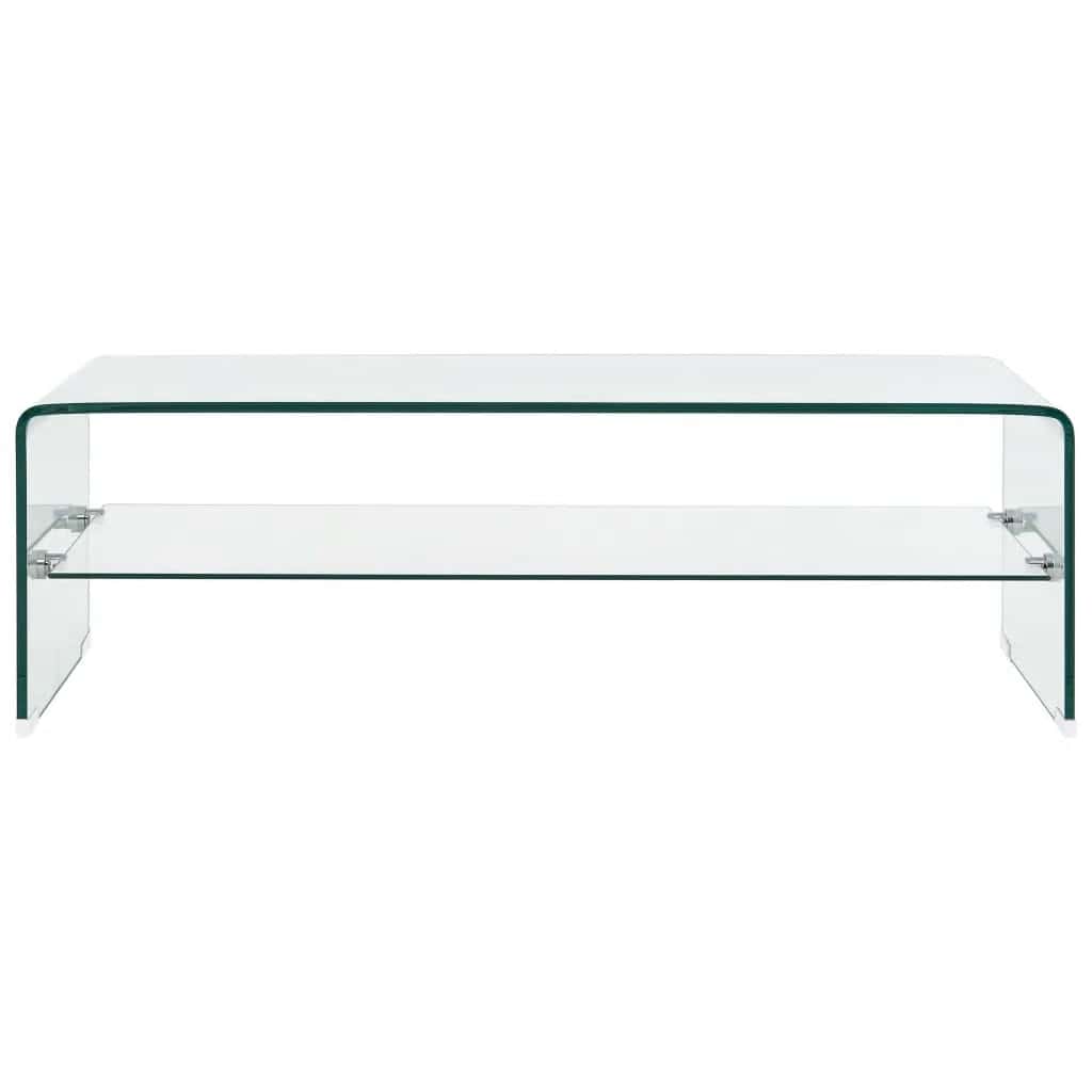 284745 vidaXL Coffee Table Clear 98x45x31 cm Tempered Glass
