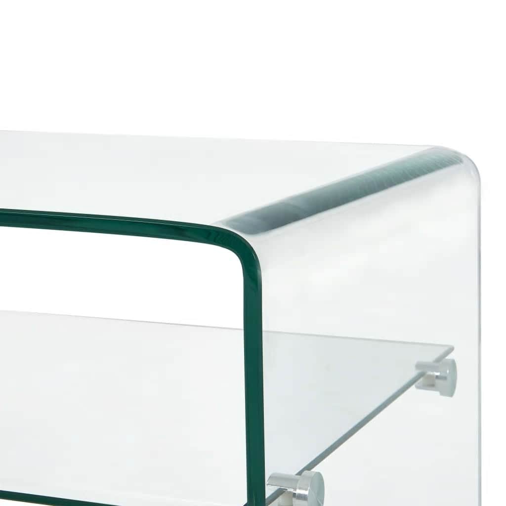 284745 vidaXL Coffee Table Clear 98x45x31 cm Tempered Glass