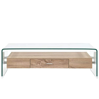 284747 vidaXL Coffee Table Clear 98x45x31 cm Tempered Glass