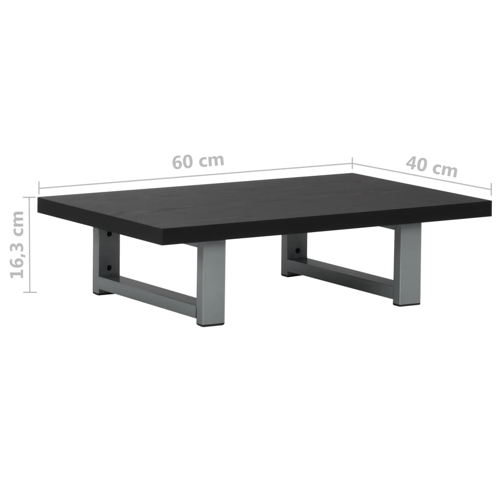vidaXL Bathroom Wall Shelf for Basin Black 60x40x16.3 cm