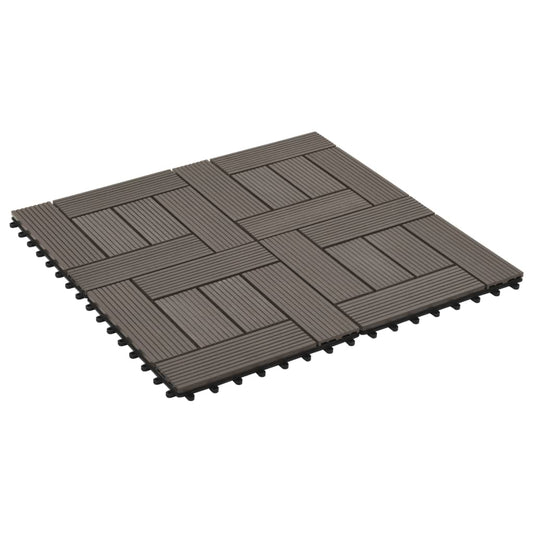vidaXL 22 pcs Decking Tiles 30x30 cm 2 sqm WPC Dark Brown