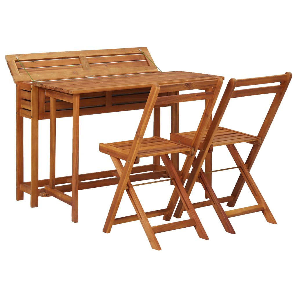 vidaXL Garden Planter Table With Chair | Brown | Solid acacia wood | Medium