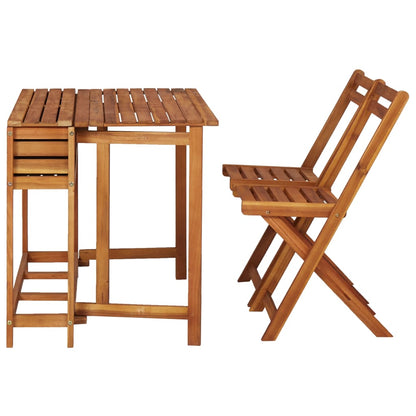 vidaXL Garden Planter Table With Chair | Brown | Solid acacia wood | Medium