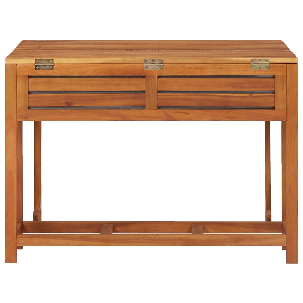 vidaXL Garden Planter Table With Chair | Brown | Solid acacia wood | Medium