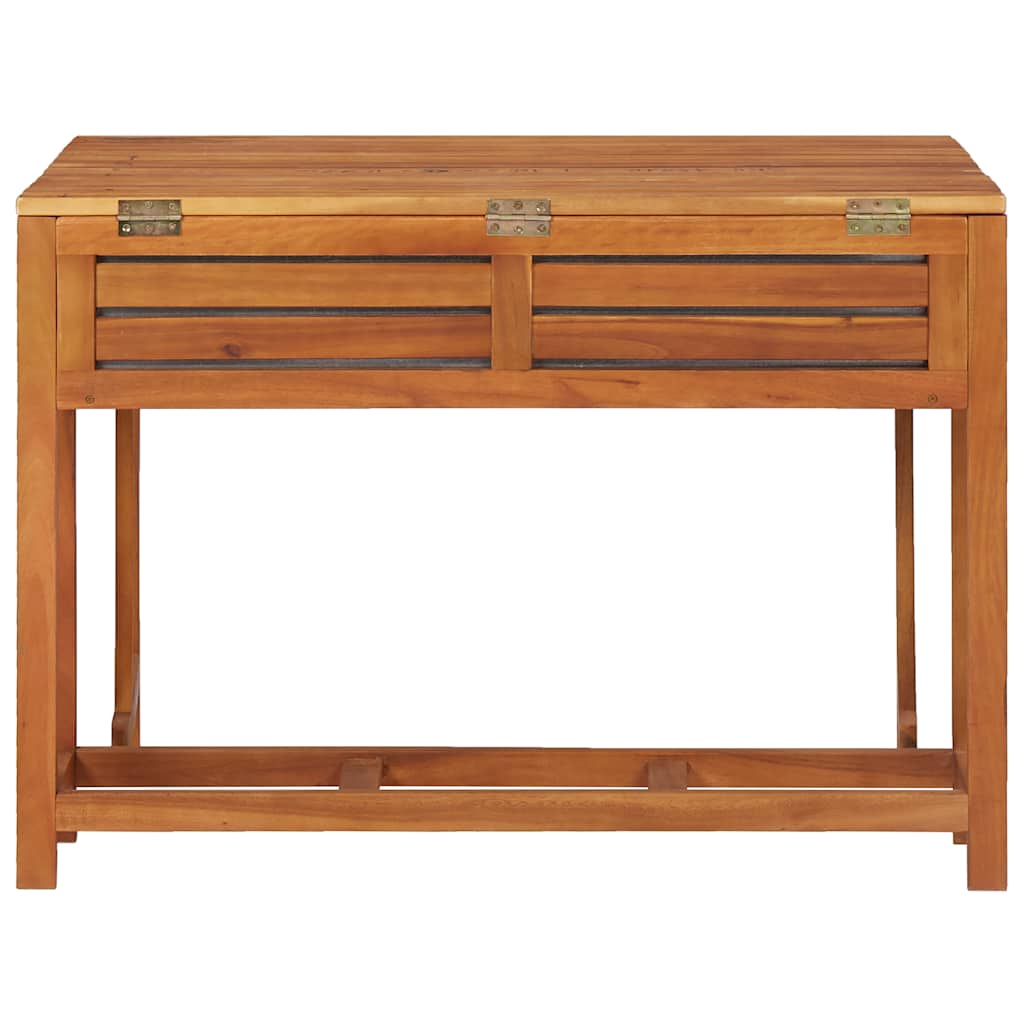 vidaXL Garden Planter Table with 2 Bistro Chairs Solid Acacia Wood