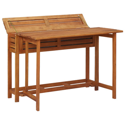 vidaXL Garden Planter Table With Chair | Brown | Solid acacia wood | Medium