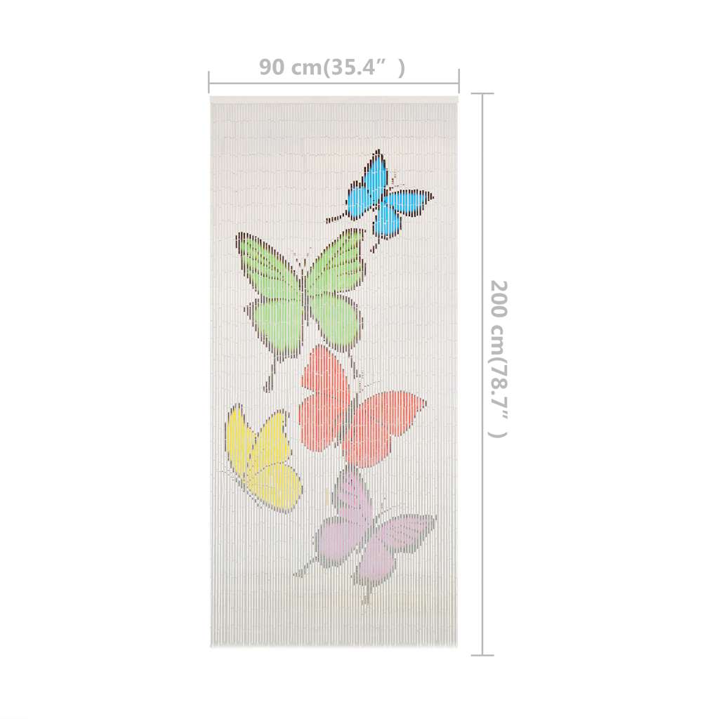 vidaXL Insect Door Curtain Bamboo 90x200 cm