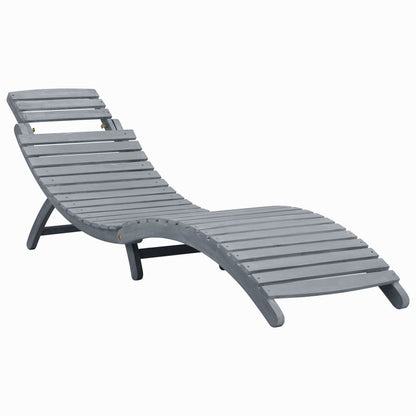 vidaXL Sun Lounger | Grey wash | Solid acacia wood | Standard Sun Lounger Size