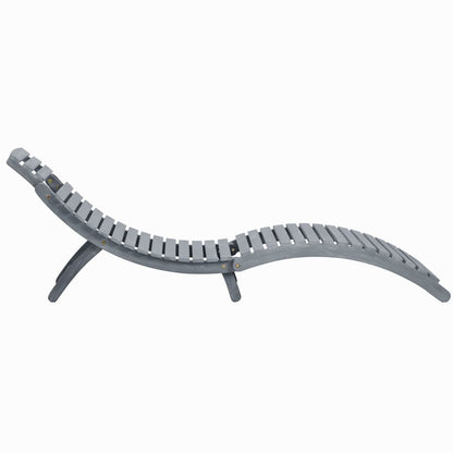 vidaXL Sun Lounger | Grey wash | Solid acacia wood | Standard Sun Lounger Size