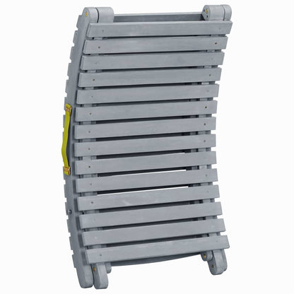 vidaXL Sun Lounger | Grey wash | Solid acacia wood | Standard Sun Lounger Size