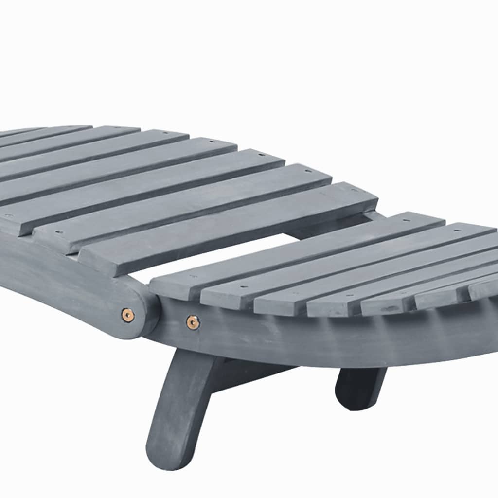 vidaXL Sun Lounger | Grey wash | Solid acacia wood | Standard Sun Lounger Size