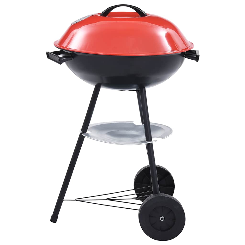 vidaXL Portable XXL Charcoal Kettle BBQ Grill with Wheels 44 cm