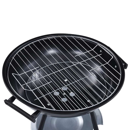 vidaXL Portable XXL Charcoal Kettle BBQ Grill with Wheels 44 cm