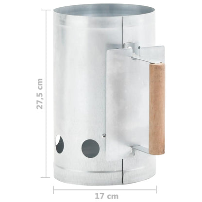 vidaXL Charcoal Grill Chimney Starter Galvanised Steel