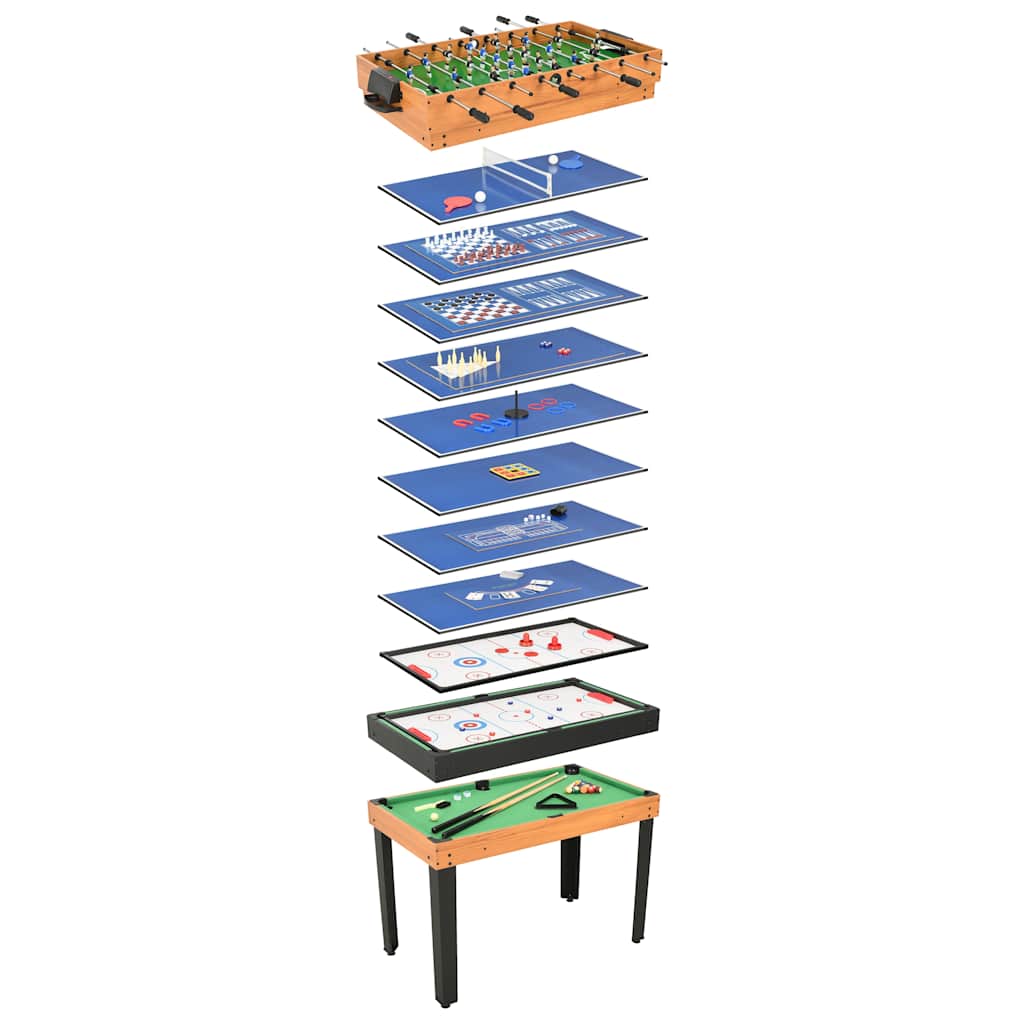 91944 vidaXL 15-in-1 Multi Game Table 121x61x82 cm Maple
