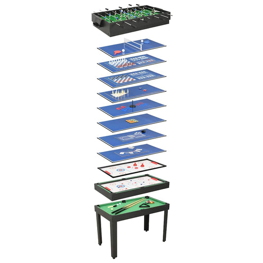 vidaXL 15-in-1 Multi Game Table 121x61x82 cm Black
