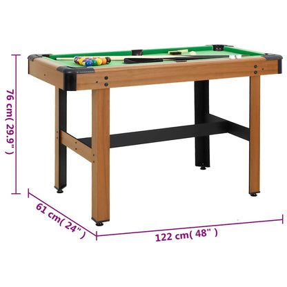 vidaXL 4 Feet Billiard Table 122x61x76 cm Brown