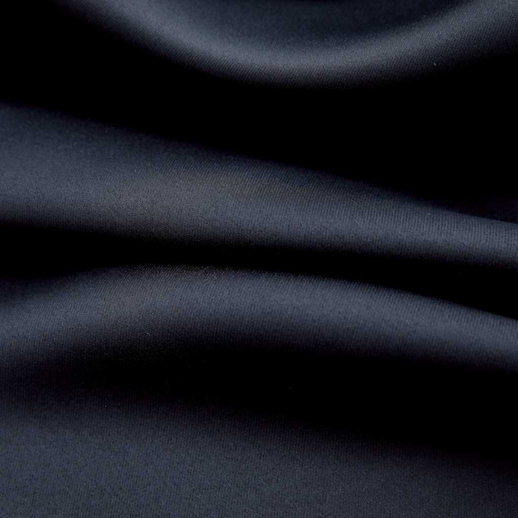 134412 vidaXL Blackout Curtains with Metal Rings 2 pcs Black 140x245 cm