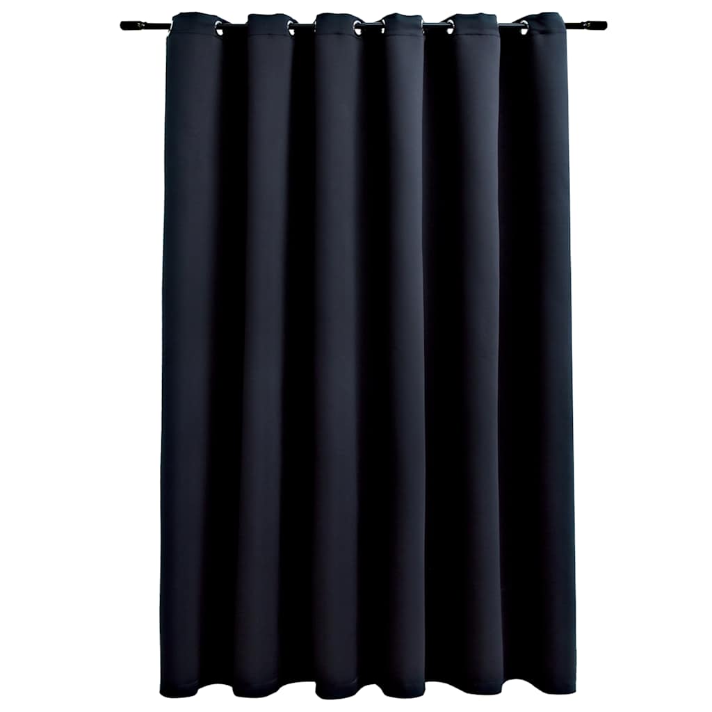 134413 vidaXL Blackout Curtain with Metal Rings Black 290x245 cm