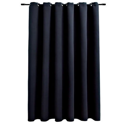134413 vidaXL Blackout Curtain with Metal Rings Black 290x245 cm